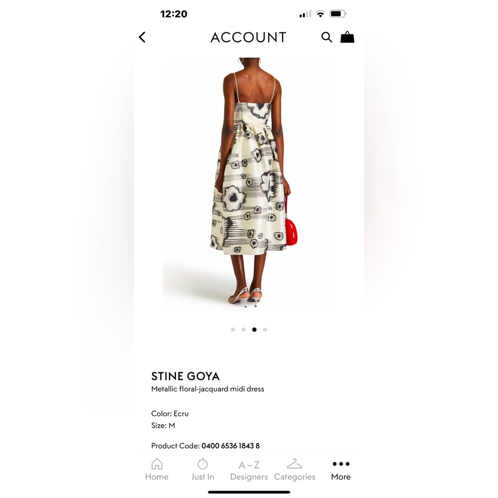 STINE GOYA Metallic Floral-Jacquard Midi Dress